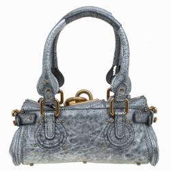 Pre Owned Chloe Silver Leather Mini Paddington Satchel
