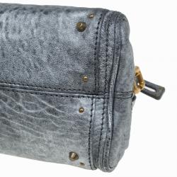 Pre Owned Chloe Silver Leather Mini Paddington Satchel