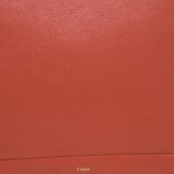 Pre Owned Chloe Orange Leather Ghost Clutch