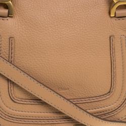 Pre Owned Chloe Tan Leather Small Marcie Shoulder Bag