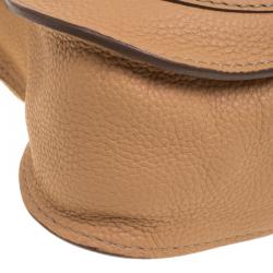 Pre Owned Chloe Tan Leather Small Marcie Shoulder Bag