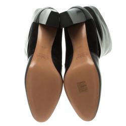 Pre Owned Chloe Black Leather and Suede Ankle Boots Size 38.5