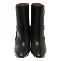 Pre Owned Chloe Black Leather and Suede Ankle Boots Size 39