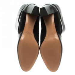 Pre Owned Chloe Black Leather and Suede Ankle Boots Size 39