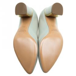 Pre Owned حذاء كعب عالي كلوي بيكي جلد رصاصي مقاس 37.5