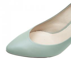 Pre Owned حذاء كعب عالي كلوي بيكي جلد رصاصي مقاس 37.5