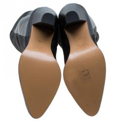 Pre Owned Chloe Black Leather and Suede Over The Knee Boots Size 36