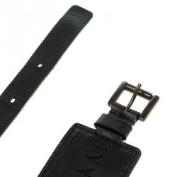 Chloe Black Leather Sequin Embellished Belt 85 CM