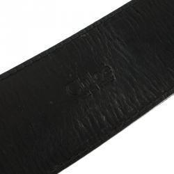 Chloe Black Leather Sequin Embellished Belt 85 CM