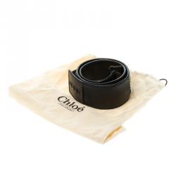 Chloe Black Leather Sequin Embellished Belt 85 CM