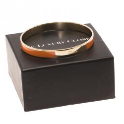 Chloe Coral Colored Enamel Bangle Bracelet