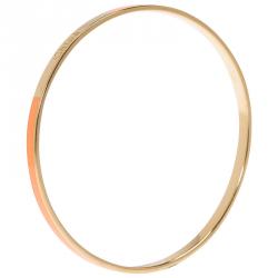 Pre Owned Chloe Holly Cream Enamel Gold Tone Narrow Bangle Bracelet