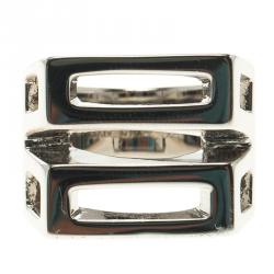 Pre Owned Chloe Bianca Silver Tone Ring Size 52