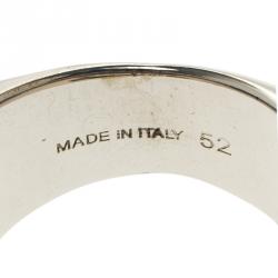 Pre Owned Chloe Bianca Silver Tone Ring Size 52
