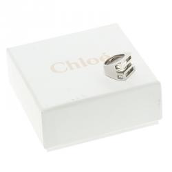 Pre Owned Chloe Bianca Silver Tone Ring Size 52
