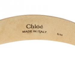 Chloe Janis Pastel Pink Fringe & Gold Tone Open Cuff Bracelet S