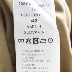 Pre Owned Chloe Khaki Cotton High Waist Wide Leg Baggy Pants L