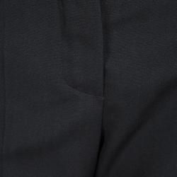 Pre Owned Chloe Black Wool Wide Leg Cuffed Trousers M