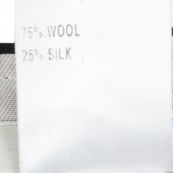 Pre Owned Chloe Black Wool Wide Leg Cuffed Trousers M