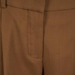 Chloe Brown Wool Straight Fit Trousers M