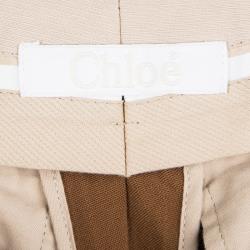Chloe Brown Wool Straight Fit Trousers M