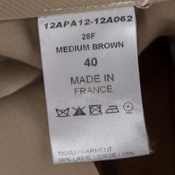 Chloe Brown Wool Straight Fit Trousers M