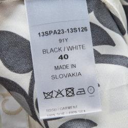 Pre Owned بنطلون كلوي حرير مونوكرومي مطبوع بأرجل ضيقة M