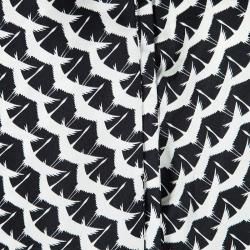Chloe Monochrome Bird Print Silk Neck Tie Detail Blouse M 