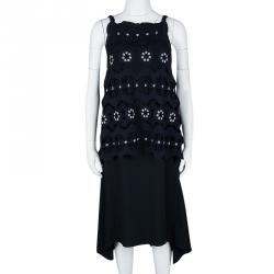 Pre Owned Chloe Navy Blue Cutout Lace Overlay Sleeveless Dress M