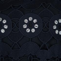 Pre Owned Chloe Navy Blue Cutout Lace Overlay Sleeveless Dress M