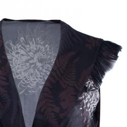 Pre Owned بلوزة كلوي بني مطبوعة مقاس M