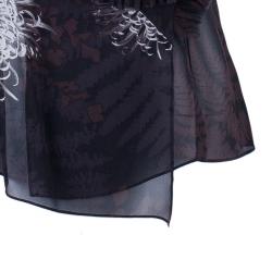 Pre Owned بلوزة كلوي بني مطبوعة مقاس M