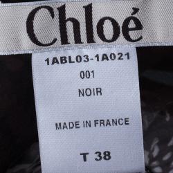 Pre Owned بلوزة كلوي بني مطبوعة مقاس M