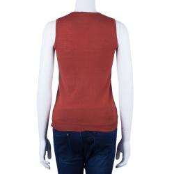 Pre Owned بلوفر كلوي أحمر بدون أكمام S