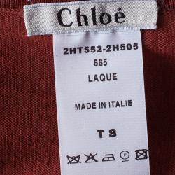 Pre Owned بلوفر كلوي أحمر بدون أكمام S