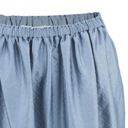 Pre Owned Chloe Silver Quilted Skirt S