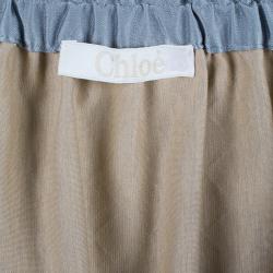 Pre Owned Chloe Silver Quilted Skirt S