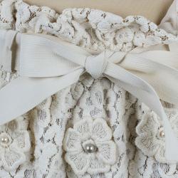 Pre Owned تنورة كلوي موردة أبيض فاتح M 