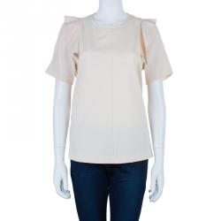 Pre Owned توب كلوي قطن بيج L