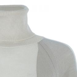 Pre Owned Chloe Neutral Turtleneck Knit Top M