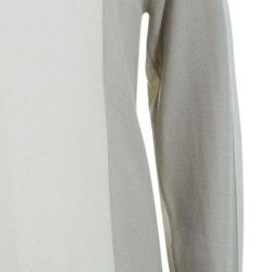 Pre Owned Chloe Neutral Turtleneck Knit Top M