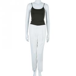 Pre Owned Chloe White Cropped Formal Trousers M