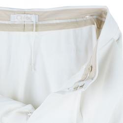Pre Owned Chloe White Cropped Formal Trousers M