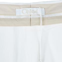 Pre Owned Chloe White Cropped Formal Trousers M