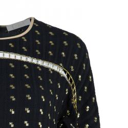 Pre Owned Chloe Black Gold Detail Top M