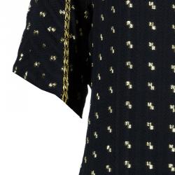 Pre Owned Chloe Black Gold Detail Top M