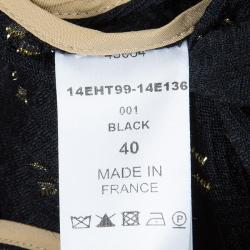 Pre Owned Chloe Black Gold Detail Top M