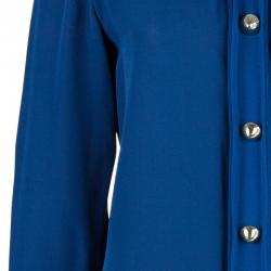 Pre Owned Chloe Navy Contrast Collar Silk Shirt M