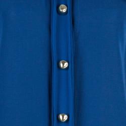 Pre Owned Chloe Navy Contrast Collar Silk Shirt M