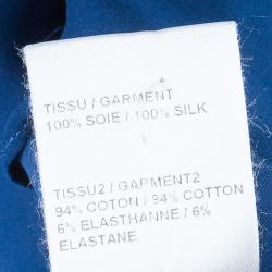 Pre Owned Chloe Navy Contrast Collar Silk Shirt M